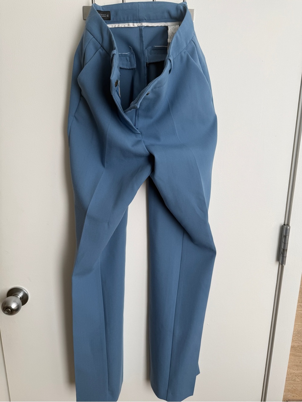 Zara Women’s Classic Straight Dress Pants in Slate Blue